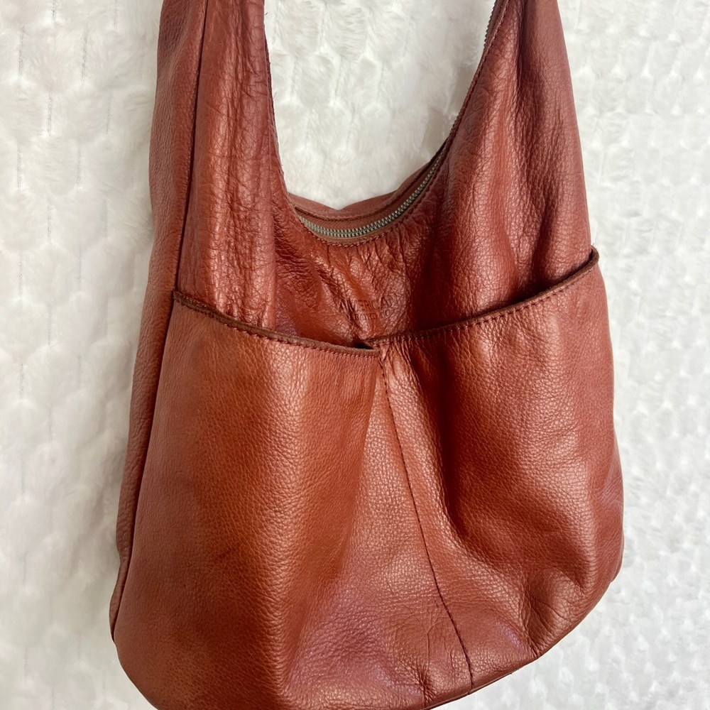 Vintage American Leather Brandy Viv Hobo Brown Soft Handbag - Picture 2 of 12